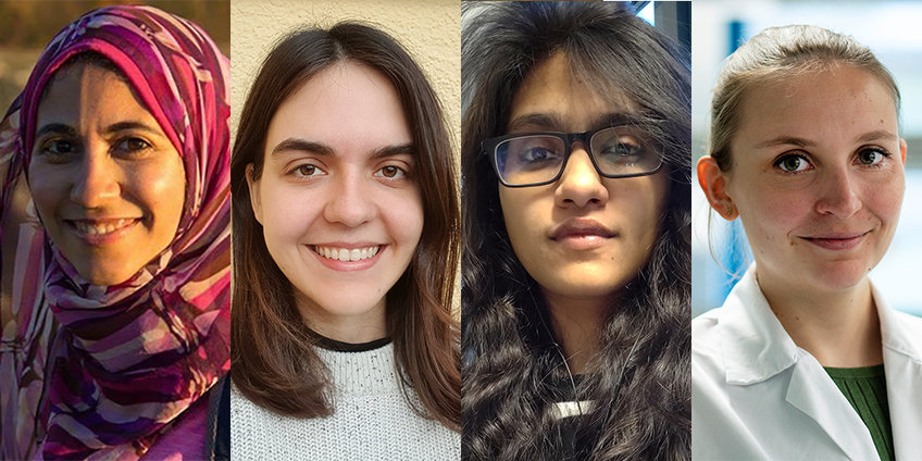 Ghada Yousif, Devasena Thiagarajan, Marilia Freire, and Andrea Müller (from left to right) are the winners of this year's IMPRS Presentation Awards. Ghada Yousif, Devasena Thiagarajan, Marilia Freire, and Andrea Müller (from left to right) are the winners of this year's IMPRS Presentation Awards.